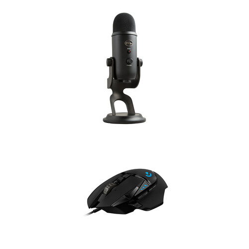 Blue Yeti Microphone & G502 HERO Gaming Mouse Value Kit (Blackout Mic)