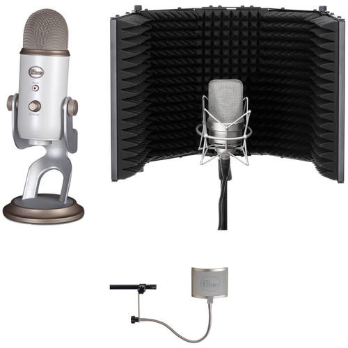 Blue Yeti USB Mic Kit with Windscreen and Reflection Filter (White Gold)