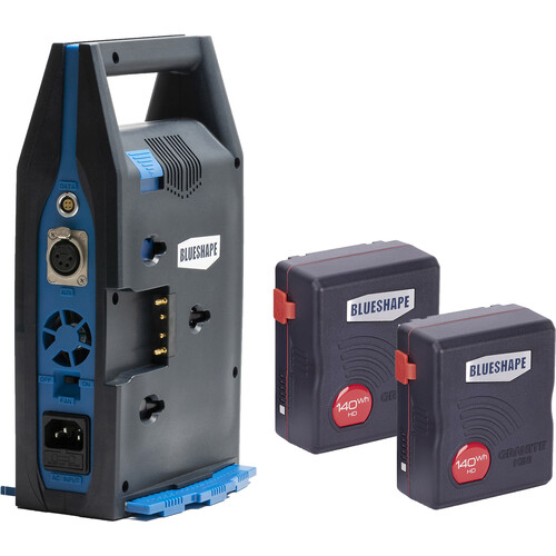 BLUESHAPE GRANITE MINI 140Wh Li-Ion 2-Battery Kit with Dual Charger (Gold Mount)