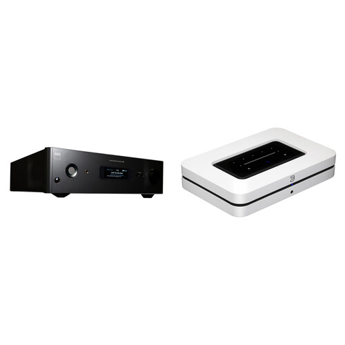 Bluesound NODE Network Audio Player and NAD Electronics C 389 HybridDigital DAC Amplifier Kit (White)