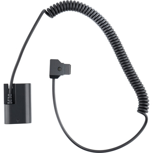 BLUTEC Coiled D-Tap to Regulated LP-E6 Dummy Battery Cable (24 to 36")