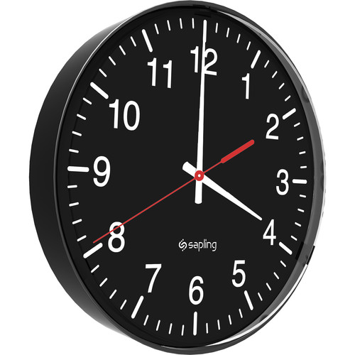 Bogen BCAP IP CLOCK PoE, 12" Round, Slimline (Black Case,Face,White Numbers)