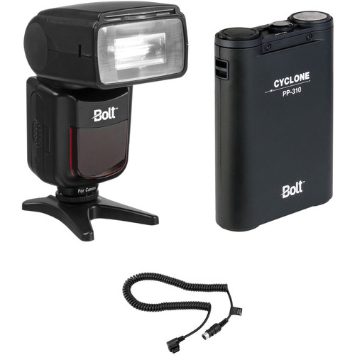 Bolt VX-710C TTL Flash for Canon Kit with Battery Pack, Charger and Cables