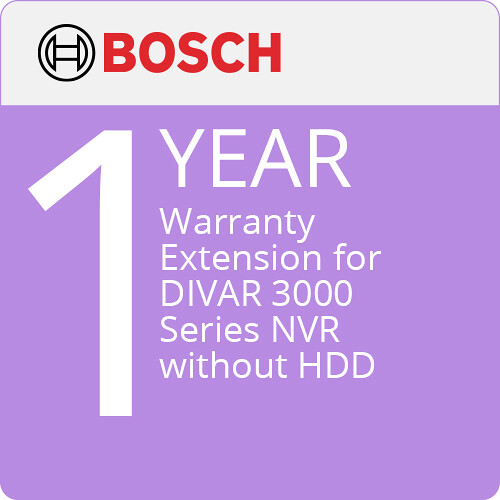 Bosch 12-Month Extended Warranty for DIVAR 3000 Series NVR without HDD