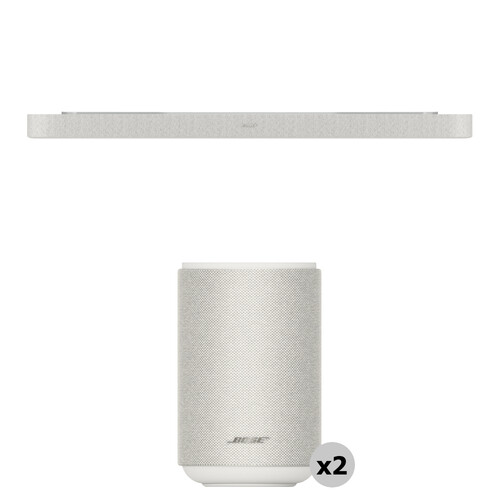 Bose Lifestyle Ultra Soundbar with Dual Lifestyle Ultra Wireless Speaker Kit (White Smoke)