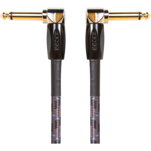 BOSS BIC-1AA Instrument Patch/Pedal Cable with Right-Angle 1/4" Connectors (1')
