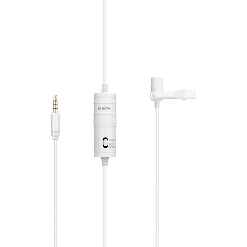 BOYA BY-M1 Omnidirectional Lavalier Microphone (White)
