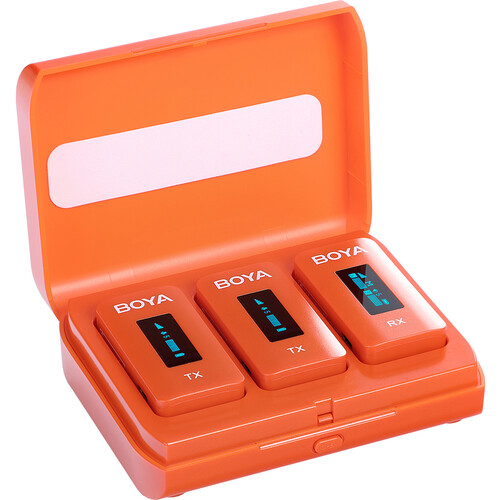 BOYA BY-XM6-K2 2-Person Wireless Microphone System for Cameras and Smartphones (2.4 GHz, Orange)