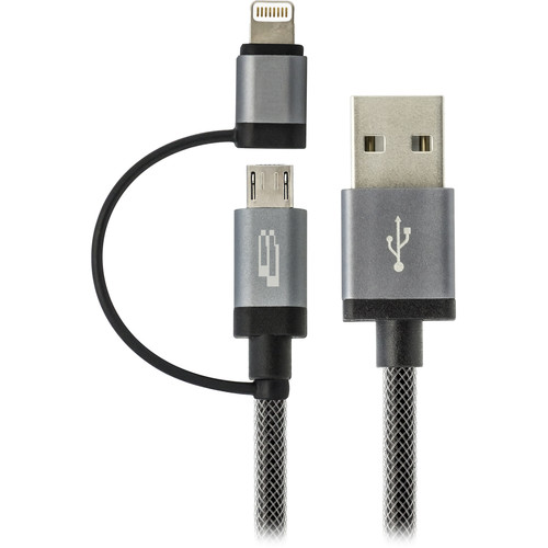 Bracketron PwrRev Micro USB Cable with Lightning Adapter (3.3')