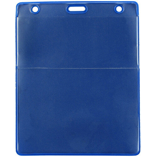 BRADY PEOPLE ID Vinyl Vertical Credential Wallet with Slot and Chain Holes (Royal Blue, 3 x 4.25", 100-Pack)