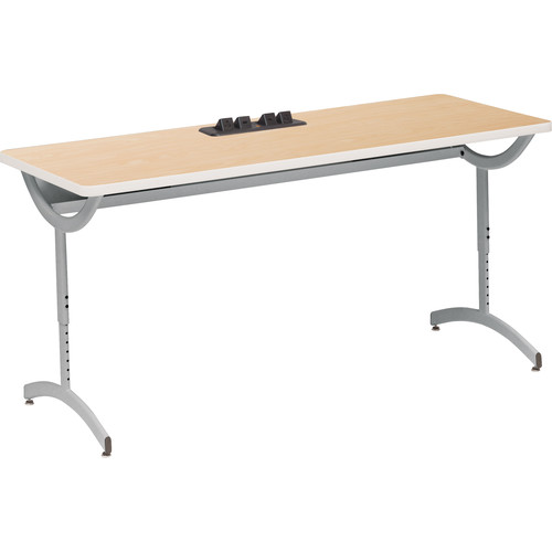 Bretford 72 x 24" EXPLORE T-Leg Collaborative Laptop Table Daisy Chain Add-On (2 AC Outlets, 4 Casters)