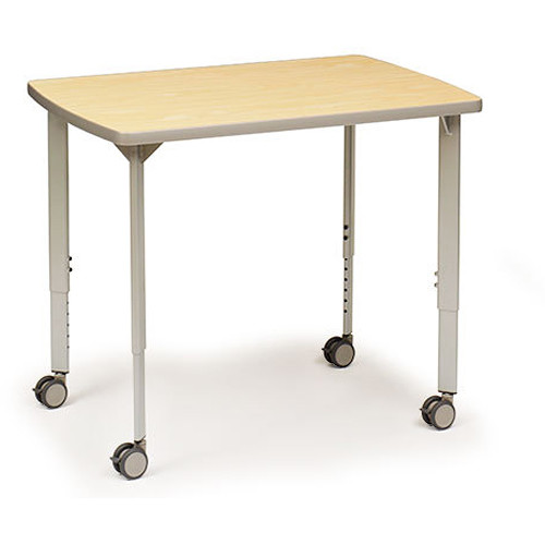 Bretford 60 x 30" EXPLORE 4-Leg Double-Sided Collaborative Laptop Table (2 USB / 2 AC Outlets, 4 Casters, Standalone)