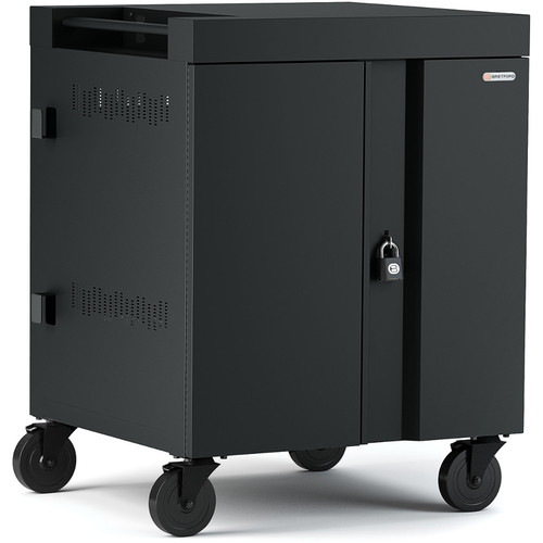 Bretford CUBE Cart 16-Device Charging Cart with 270° Doors (Black)