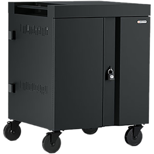 Bretford CUBE Cart 16-Device Charging Cart with 90° Doors (Black)
