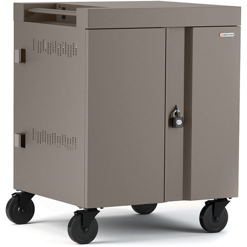 Bretford CUBE Cart 32-Device Charging Cart with 270° Doors (Charcoal)