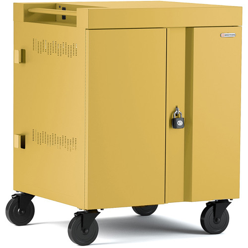 Bretford CUBE Cart 32-Device Charging Cart with 270° Doors (Mustard)