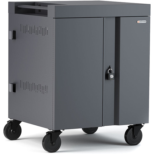 Bretford CUBE Cart 32-Device Charging Cart with 90° Doors (Charcoal)