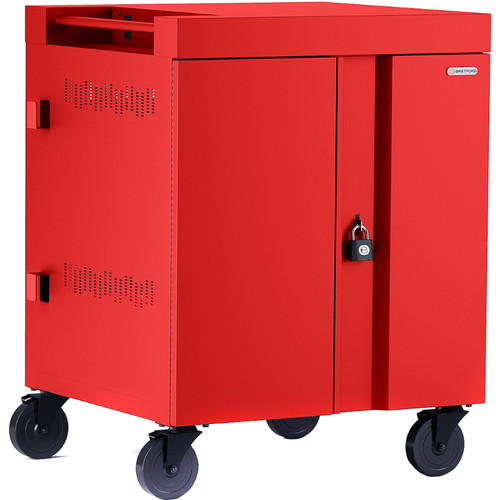 Bretford 32-Device CUBE Charging Cart for Chromebooks, Laptops, & Tablets (Red)
