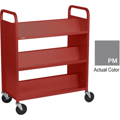 Bretford Double-Sided Booktruck (6-Slanted Shelves, Platinum)