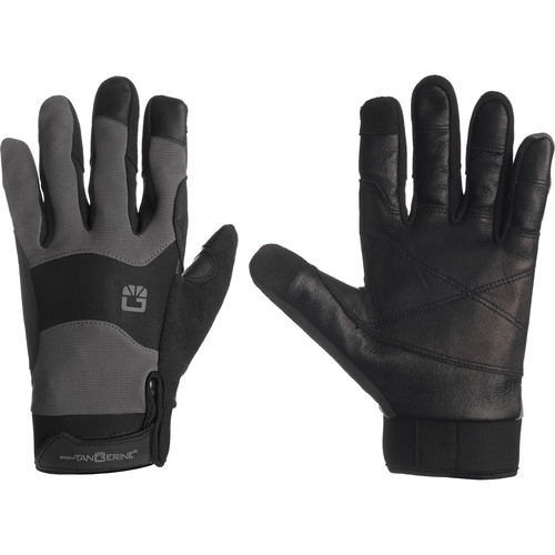 Bright Tangerine ExoSkin Leather Armour Gloves (S)