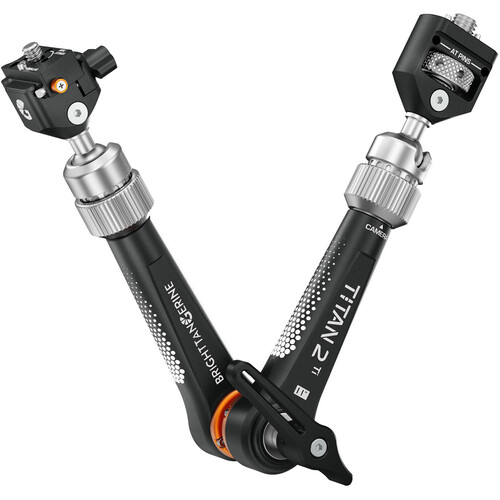 Bright Tangerine Titan Arm 2 Ti with 3/8"-16 Anti-Twist to NATO Clamp/Rail Mounts (London Fog Black)