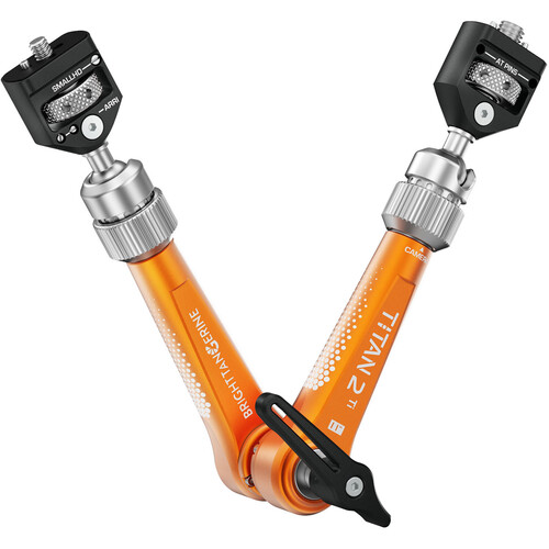 Bright Tangerine Titan Arm 2 Ti with 3/8"-16 Anti-Twist to 1/4"-20 Anti-Twist Mounts (Tangerine)