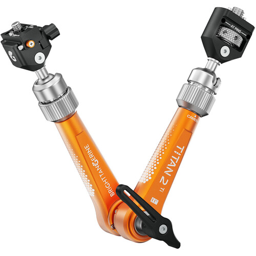 Bright Tangerine Titan Arm 2 Ti with 3/8"-16 Anti-Twist to NATO Clamp/Rail Mounts (Tangerine)