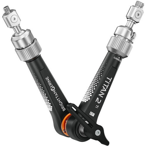 Bright Tangerine Titan Arm 2 Ti with 3/8"-16 to 1/4"-20 Mounts (London Fog Black)