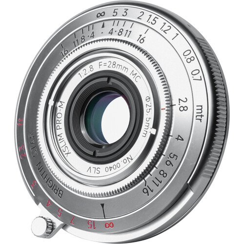 Brightin Star 28mm f/2.8 Pancake Lens (Leica M-Mount, Silver)