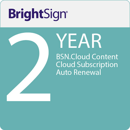 BrightSign BSN.Cloud Content Cloud Subscription Auto Renewal (2 Year)