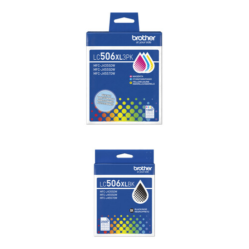 Brother LC506XL High-Yield Ink Cartridge Kit (CMY and Black)