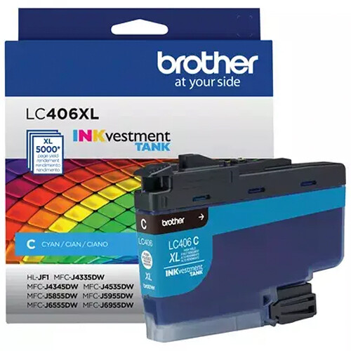 Brother LC406XLCS INKvestment Tank High Yield Cyan Ink Cartridge