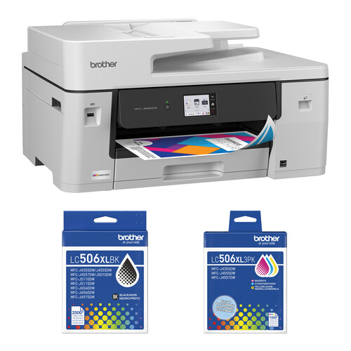 Brother MFC-J6560DW INKvestment 6560 Wireless Color Inkjet All-in-One Printer with LC506XL High-Yield Ink Cartridges Kit