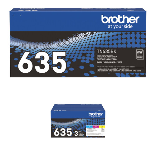 Brother TN635 Standard Yield Toner Cartridge Kit (Black, Cyan, Magenta, Yellow)
