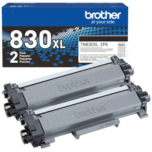 Brother TN830 High-Yield Black Toner Cartridge (2-Pack)