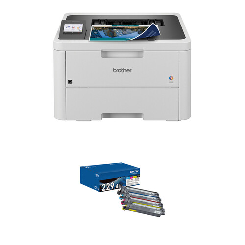 Brother Wireless HL-L3280CDW Compact Digital Color Printer with Standard-Yield Toner Cartridges Kit