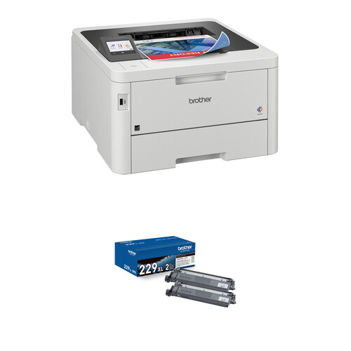 Brother Wireless HL-L3295CDW Compact Digital Color Printer with TN229XL2PK High-Yield Toner Cartridges Kit
