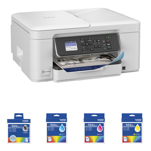 Brother MFC-J1365DW INKvestment All-in-One Color Inkjet Printer with LC501XL High-Yield Ink Cartridges Kit