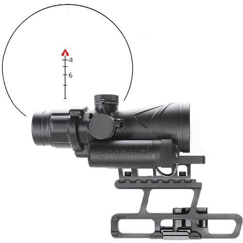 BROWE 4x32 Combat Optic Riflescope (5.56mm Red Chevron Reticle, Black)
