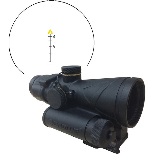 BROWE 4x32 Combat Optic Riflescope (5.56mm Amber Chevron Reticle, Black)