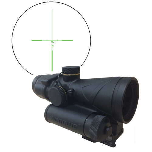 BROWE 4x32 Combat Optic Riflescope (5.56mm Green Full Line Crosshair Reticle, Black)