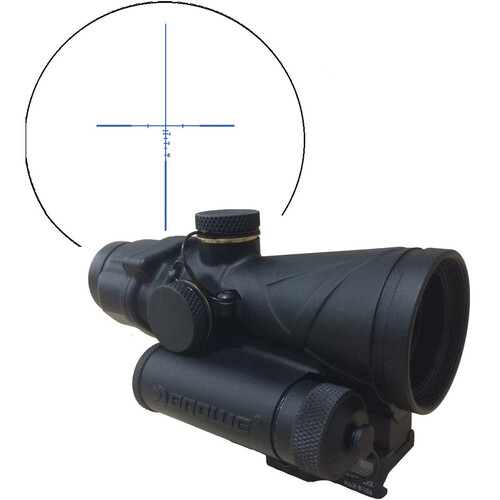BROWE 4x32 Combat Optic Riflescope (7.62 x 51mm Blue Full Line Crosshair Reticle, Black)