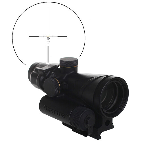 BROWE 4x32 Tactical Optic Riflescope (5.56mm Amber Crosshair Reticle, Black)