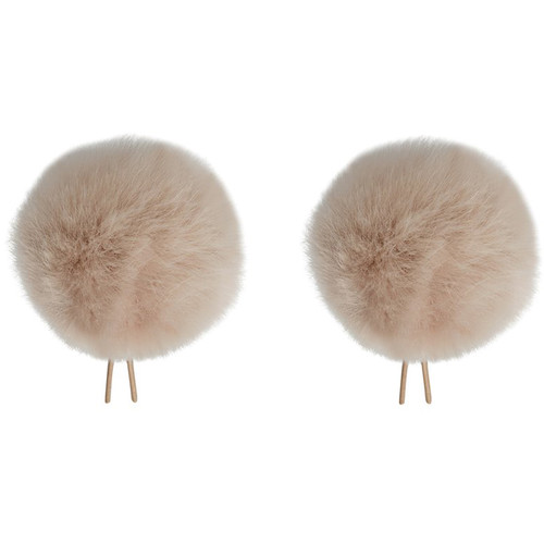 Bubblebee Industries Twin Windbubble Minature Imitation-Fur Windscreens (Lav Size 4, 42mm, Beige)