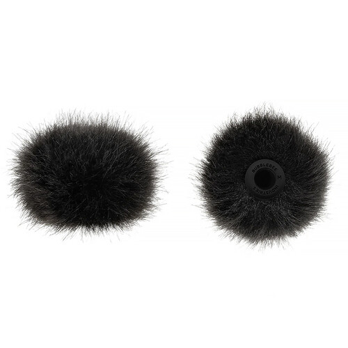 Bubblebee Industries The Windbubble PRO Fur Windscreen for Omni Lavalier Mics (Black, Medium, 2-Pack)