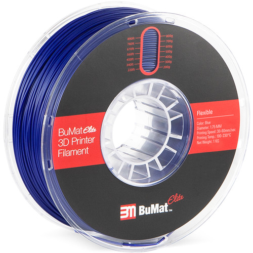 BuMat Elite 1.75mm Flexible Filament (1kg, Blue)