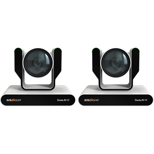 BZBGEAR 4K PTZ Auto-Tracking/Live Streaming Camera with Tally & 12x Zoom (White, 2-Pack)