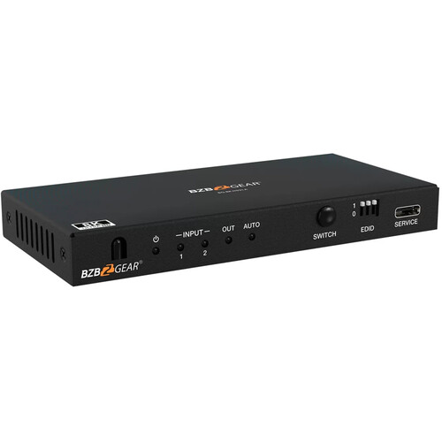 BZBGEAR 2x1 UHD 8K HDMI 2.1 Switcher with Audio De-Embedder