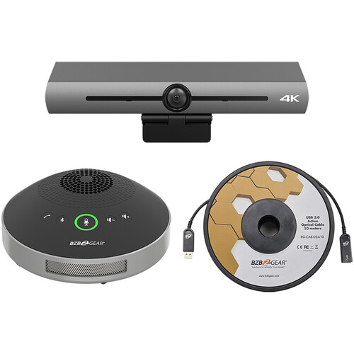 BZBGEAR 4K ePTZ USB Camera, USB/Bluetooth Speakerphone & 33' USB 3.0 Cable Kit