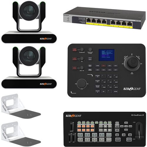 BZBGEAR ADAMO HD Live Streaming Kit with Controller, Switches & Wall Mount (White)